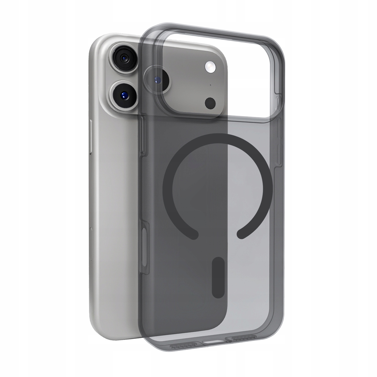 Silikónové puzdro na iPhone 17 Pro Magsafe Daylight priesvitné čierne