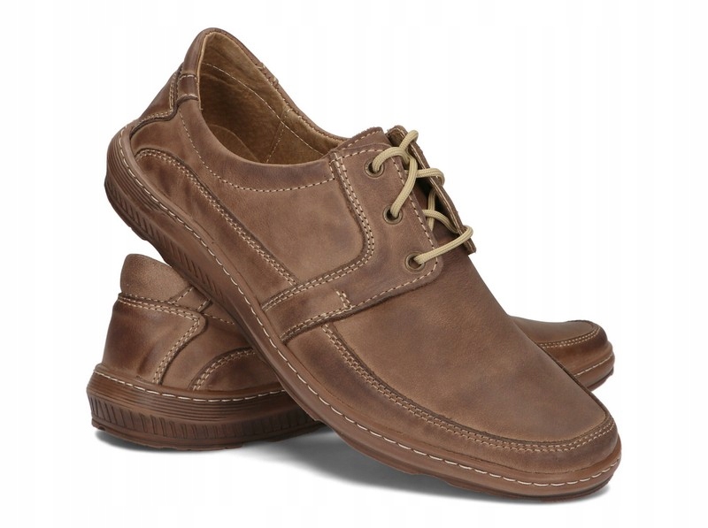 

Buty Męskie Skóra Naturalna Polskie 580 Brązowy 43