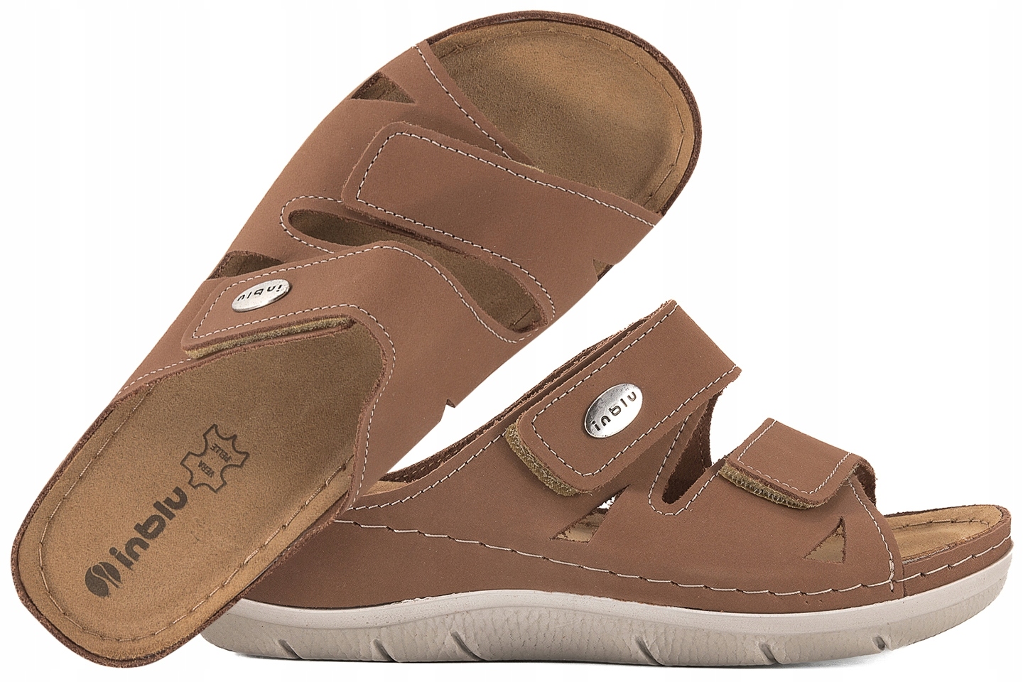 Inblu OE-1GU Kožené Nazouváky Na Koturně Pu Suchý Zip camel Hnědá 36