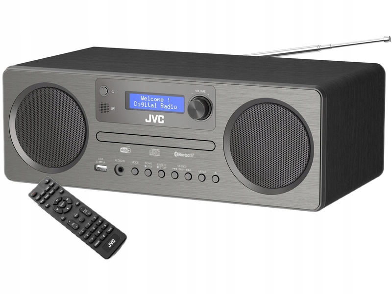 JVC RD-E861B-DAB 10W Bluetooth Radio FM DAB+ Szary