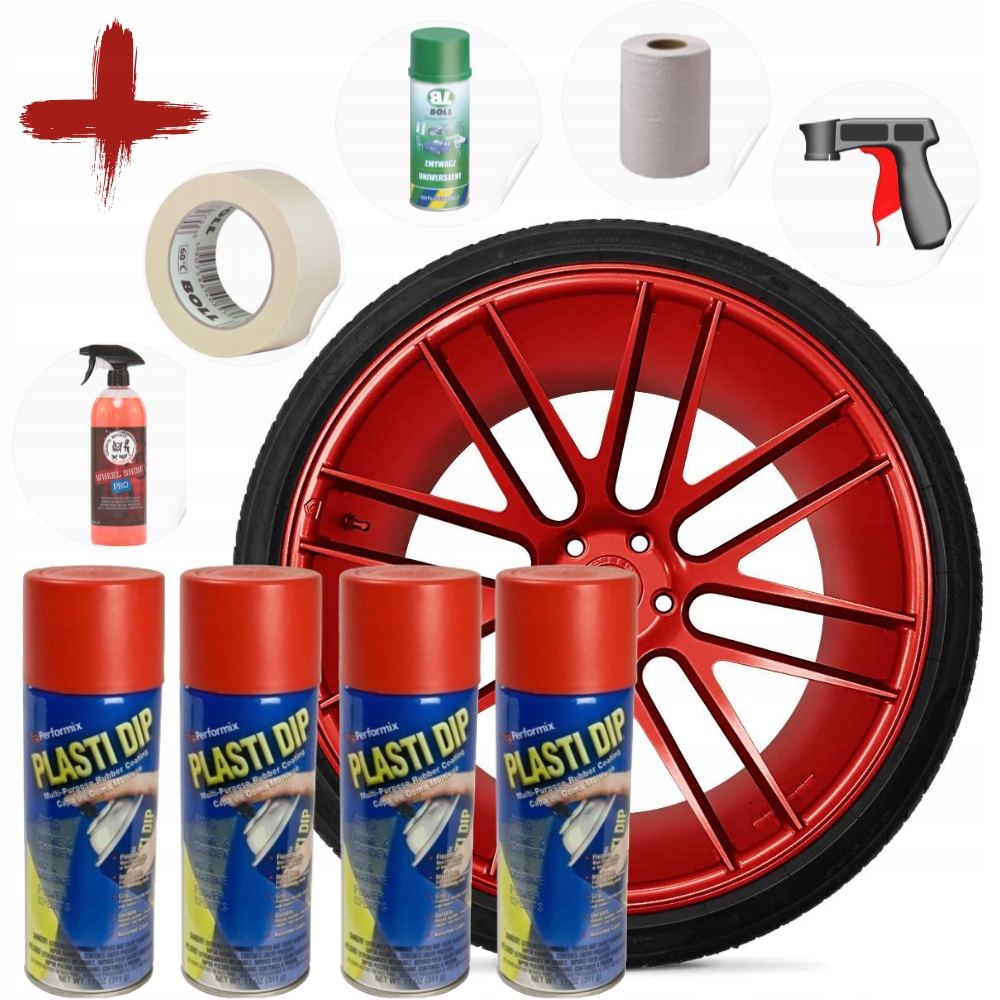 Sada na ráfky Plasti Dip PlastiDip Červený Mat Matte Red