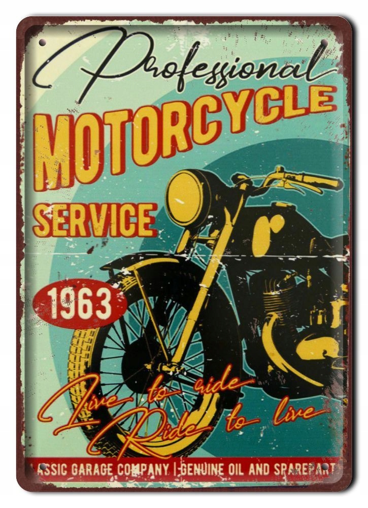 Motocykl Plakat Metalowy Szyld Obrazek #20557