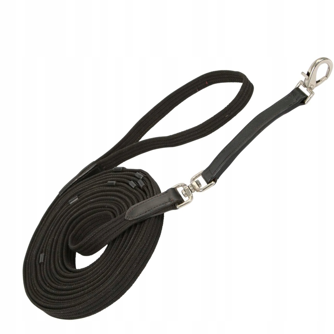 Lonża dla konia ze stoperami 8m czarna Covalliero