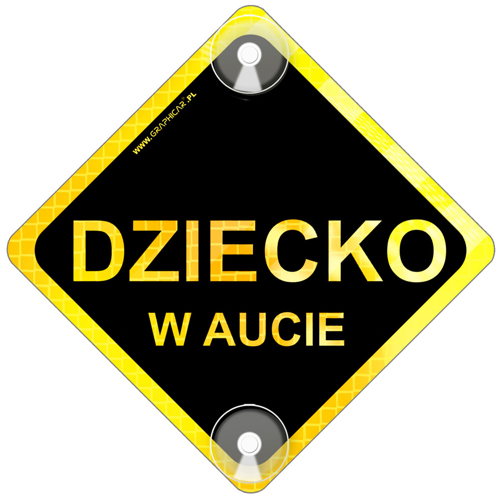 

Tabliczka Odblaskowa Dziecko W Aucie Przyssawki