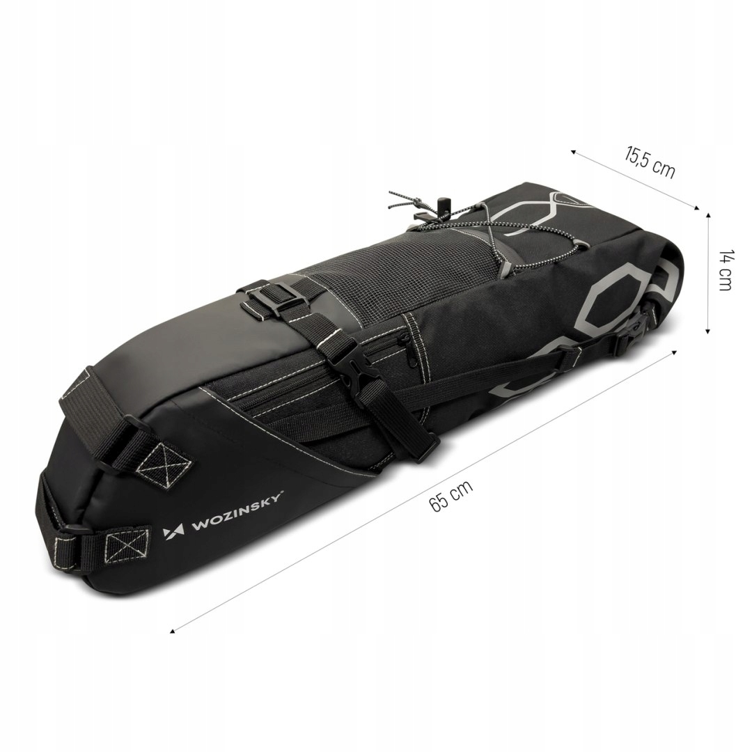 POJEMNA TORBA ROWEROWA POD SIODEŁKO TORBA PODSIODŁOWA DUŻA 12 L CZARNY Rodzaj tylna