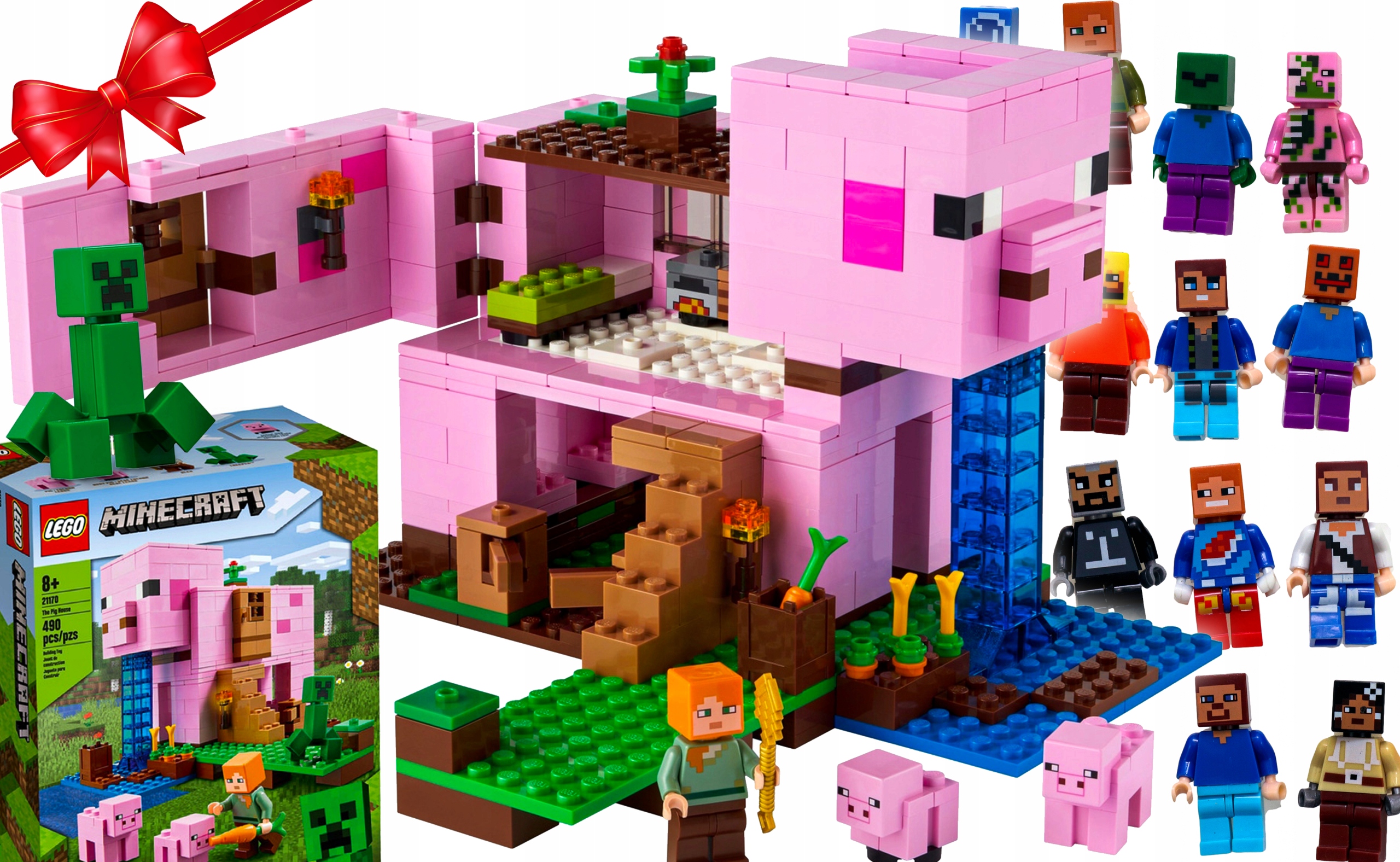 KLOCKI LEGO DLA DZIECI MINECRAFT DOMEK DOM ŚWINKA 12841365485 - Allegro.pl