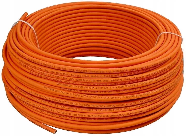 

Kabel Skrętka S/ftp kat.7 drut Lsoh 100m Digitus