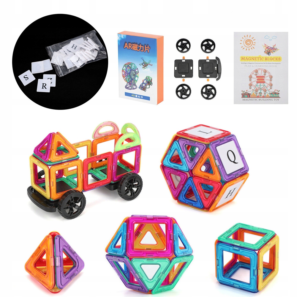 KLOCKI MAGNETYCZNE KONSTRUKCYJNE ZESTAW 119EL PŁYTKI MAGNETYCZNE DLA DZIECI Marka inna