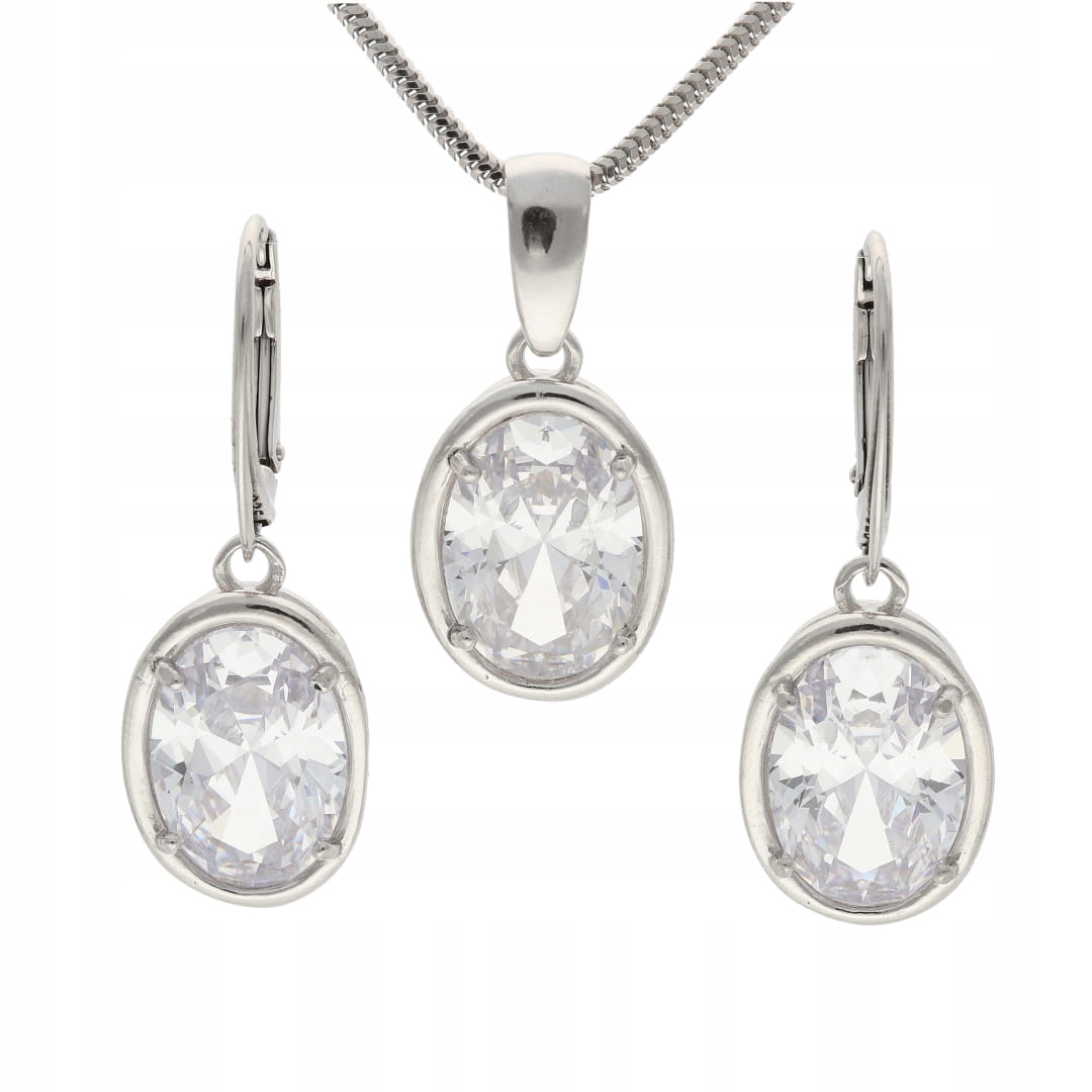 Komplet s bílým krystalem Swarovski Crystal
