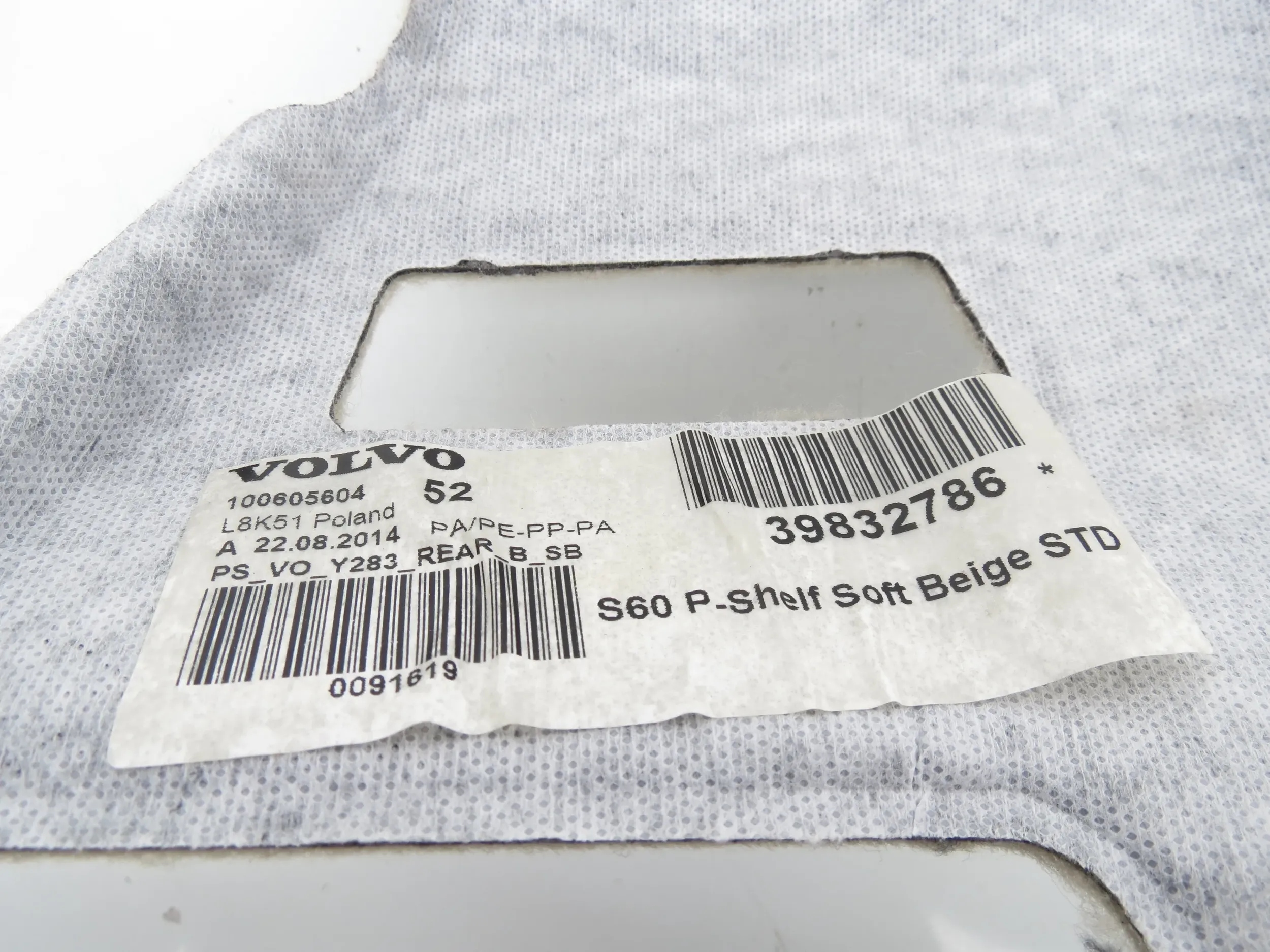 plato boot rear part rear 39832786 VOLVO S60 II 10-18