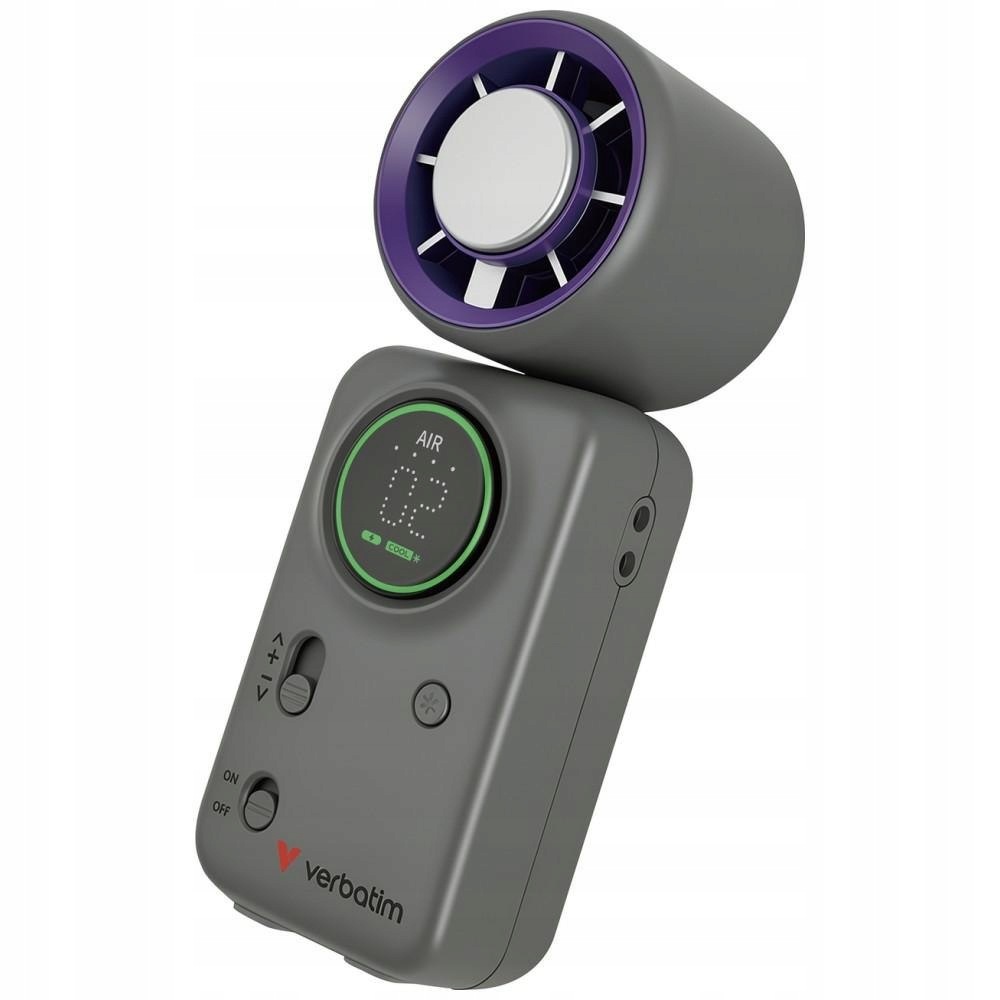 Mini větráček Verbatim Cool `n` Go Ice Touch fialově šedý 32347