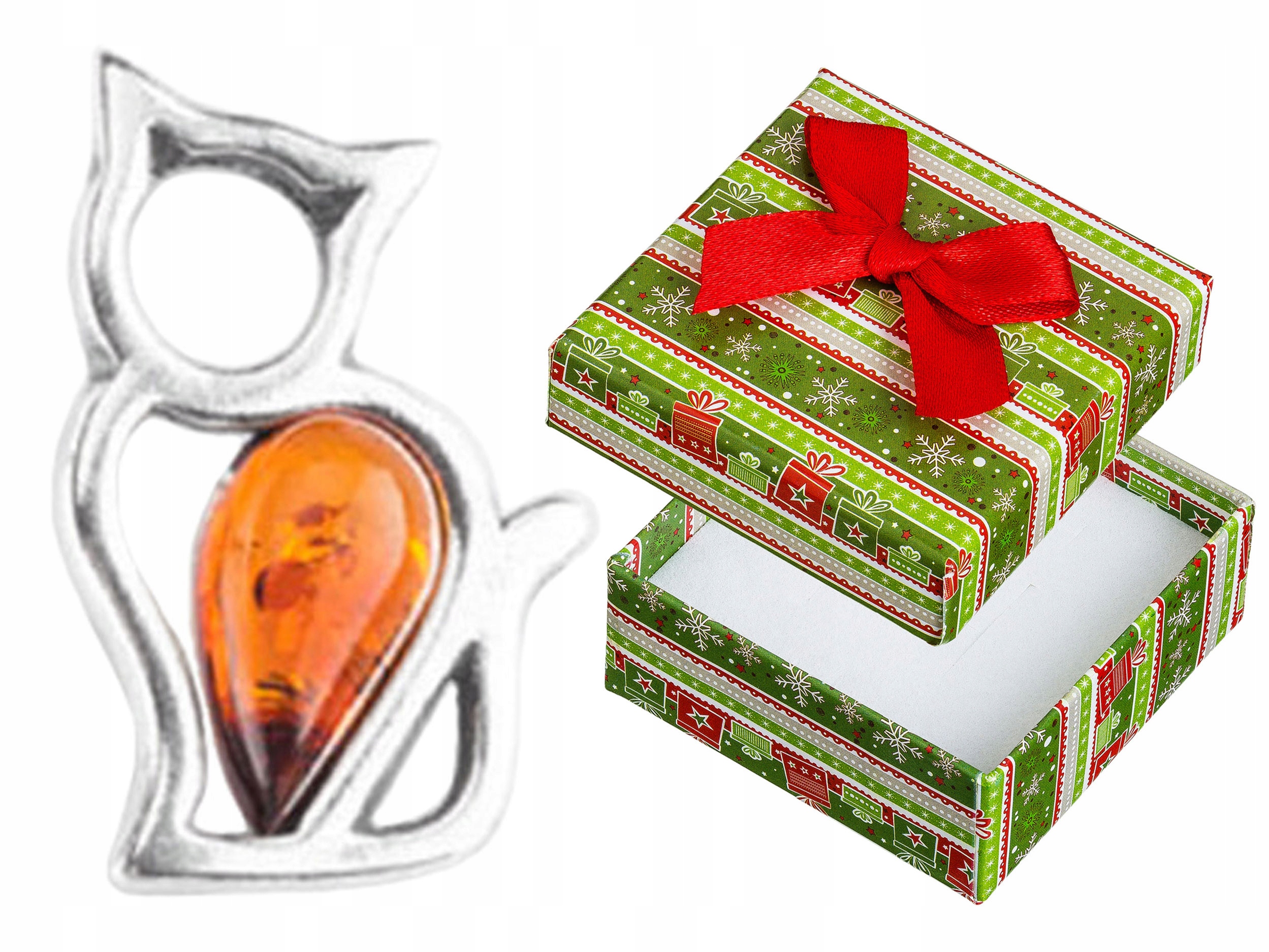 Stříbrný přívěsek Kotě s jantarem Oxidovaný Přívěsek Kočička Kočka 925