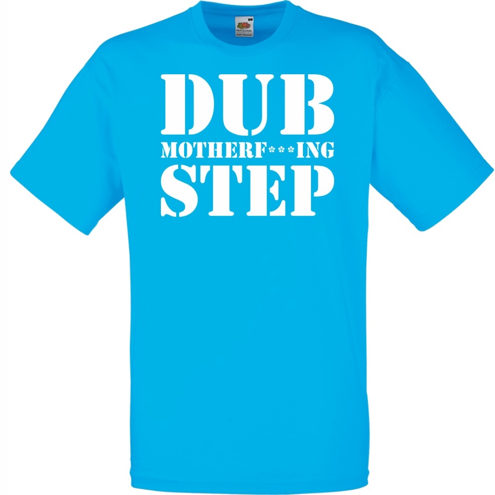 

Koszulka z nadrukiem dubstep dub XXL lazurowa