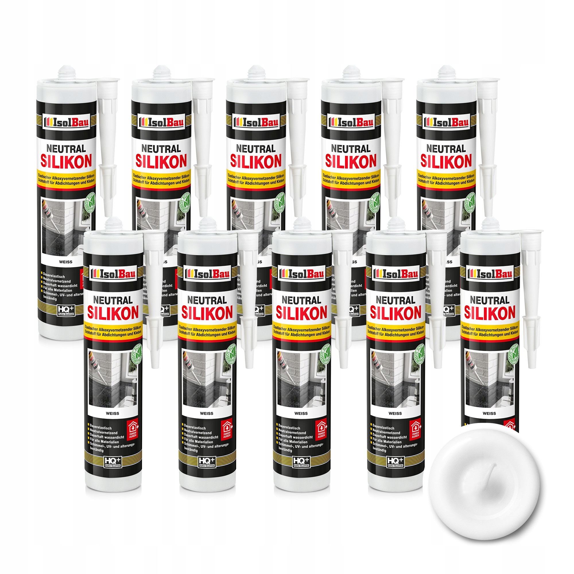Silikon Neutrální bílý 10 x 300 ml do koupelen Kuchyně s kameny mramoru