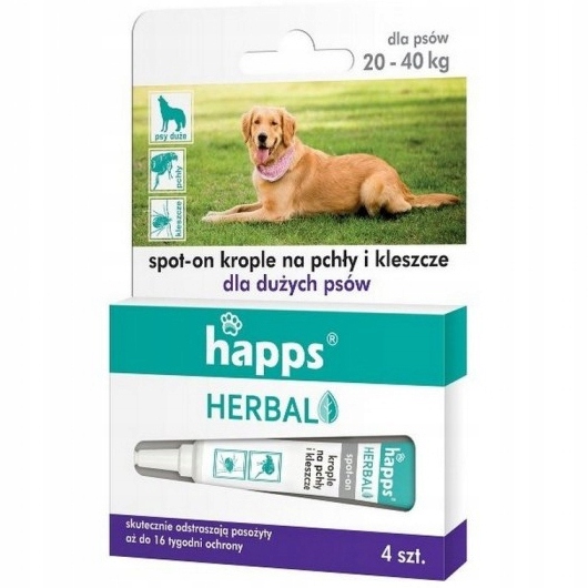 

Krople Na Pchły Kleszcze Dla Psów 20-40KG Happs