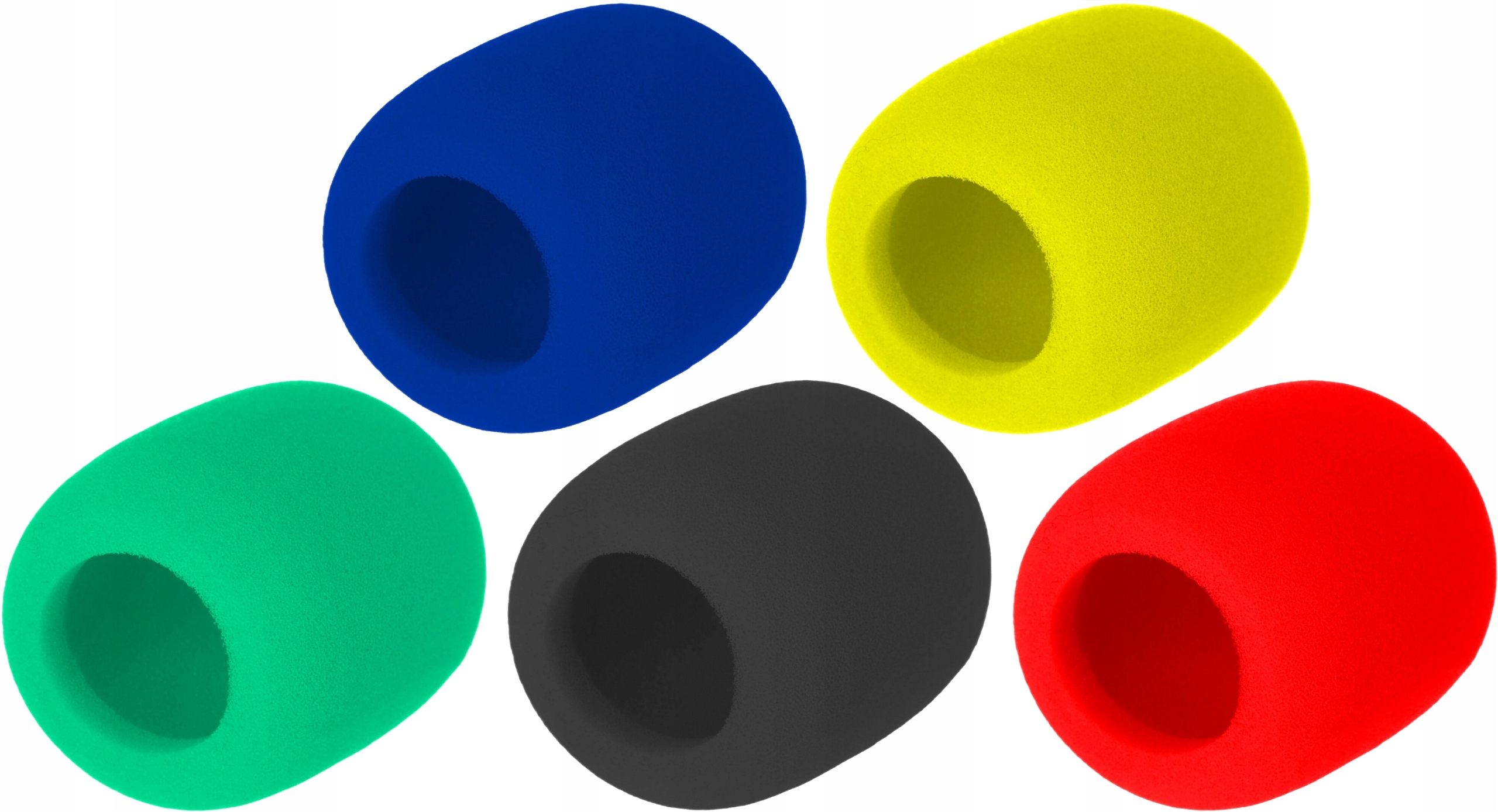 Gąbka osłona owiewka na mikrofon kolorowe 5 sztuk