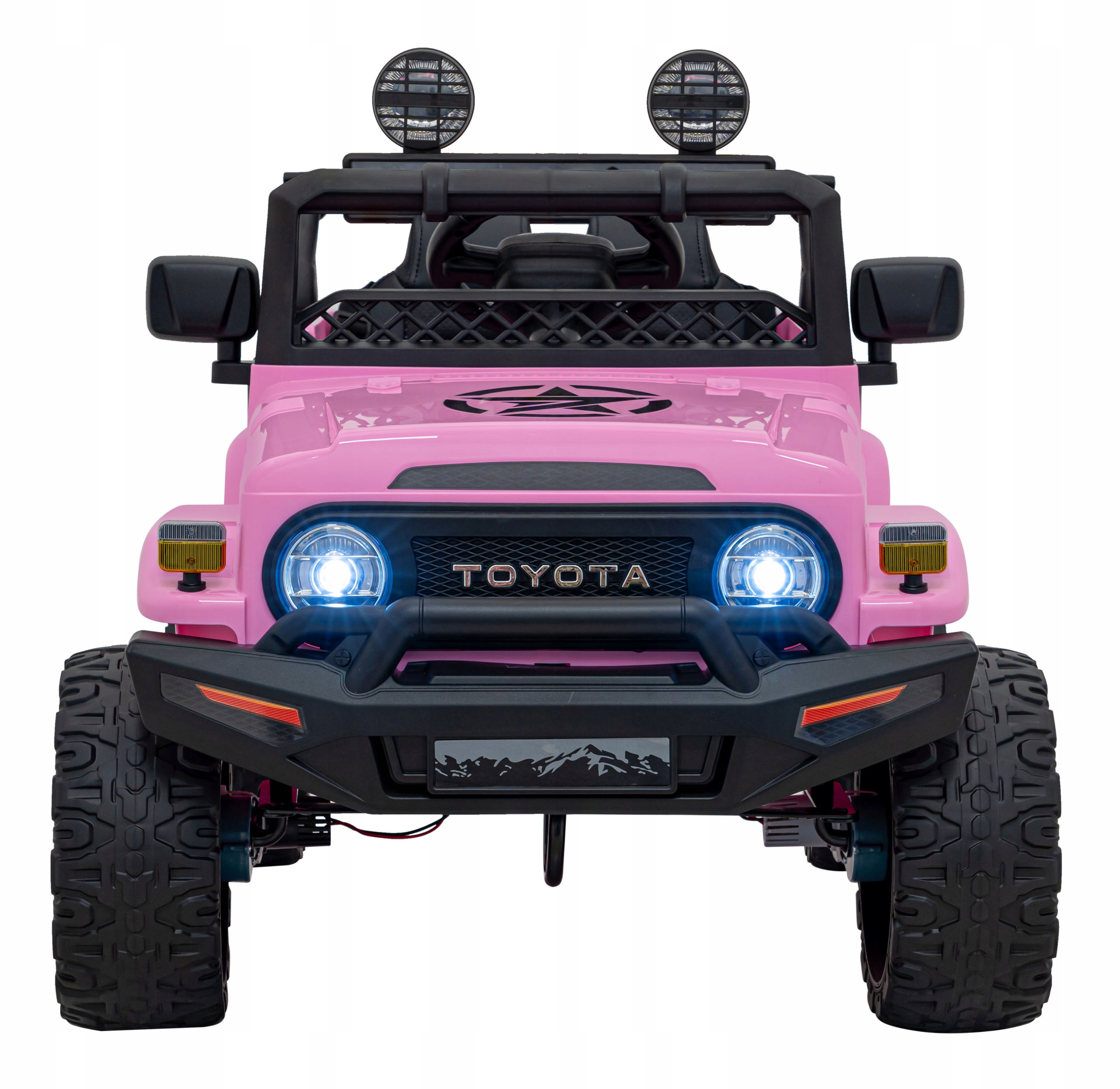 Toyota Fj Cruiser dla dzieci Różowy Pilot Napęd 4x4 Audio Led Eva