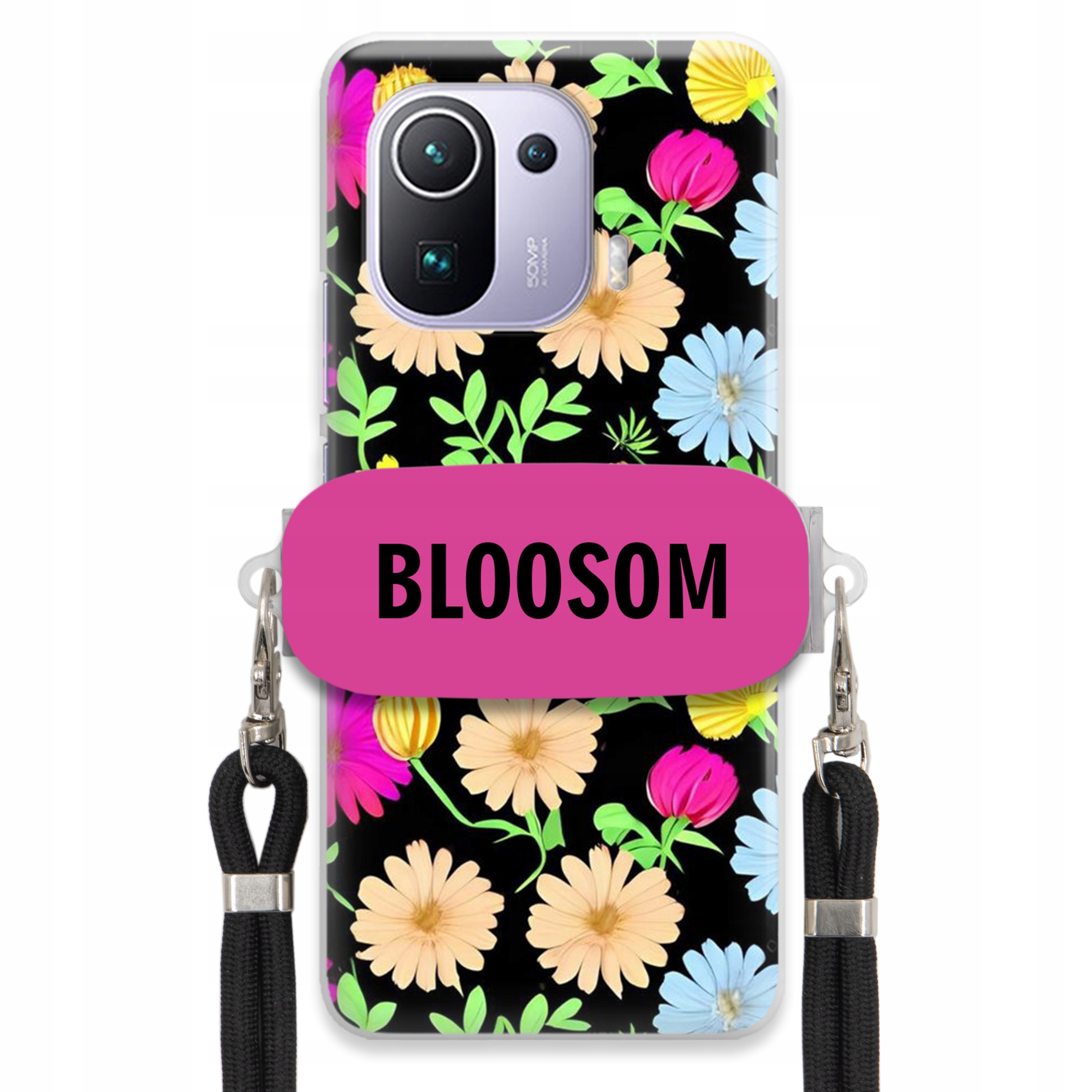 Pouzdro Držák Crossbody pro Xiaomi MI 11 Pro Kryt Květiny Bloosom Flower