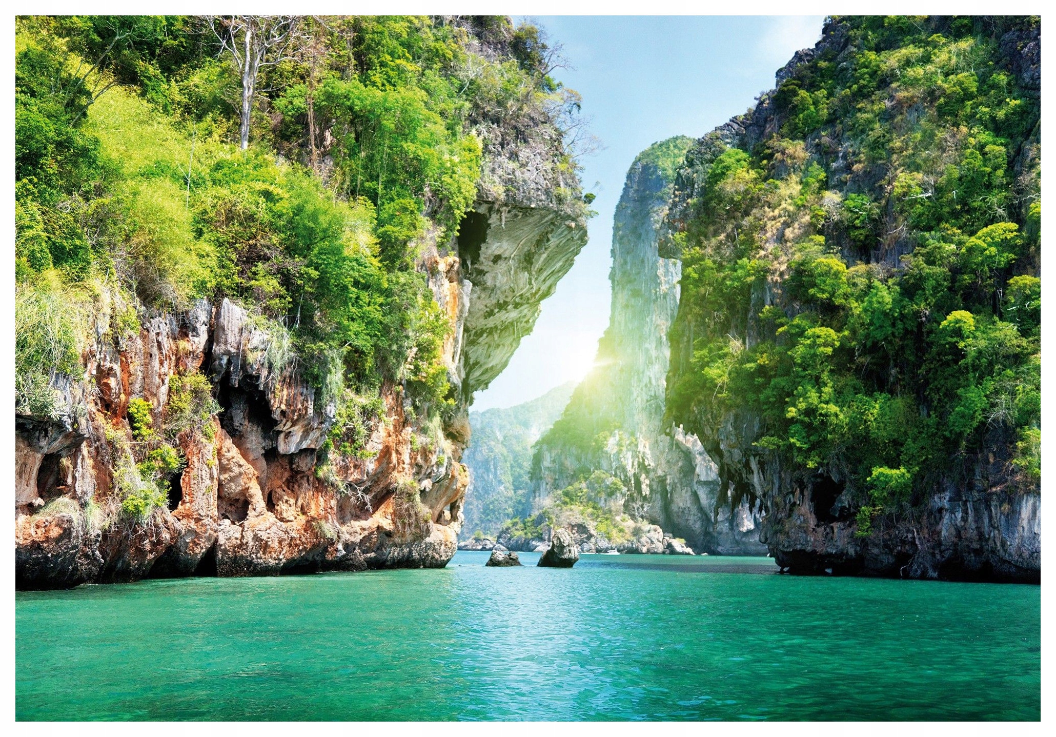 Vliesová fototapeta Tropický vápencový ráj Skály Slunce 208x146 lepidlo