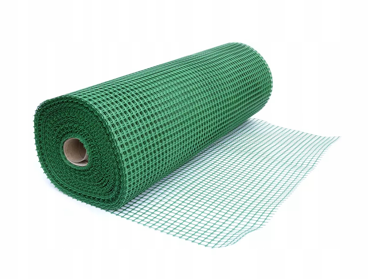 Siatka ogrodzeniowa rabatowa budowlana zielona 0,8x50m oko 1,5x1,5 cm