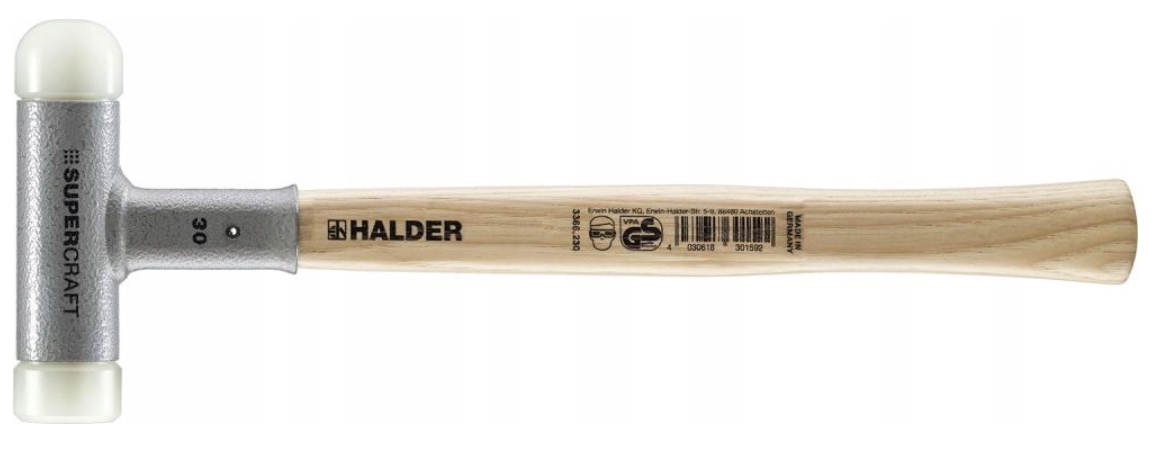 Młotek bezodrzutowy z zaokrągloną główką 30 mm HALDER SUPERCRAFT