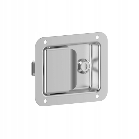 Kontejnerový zámek, kazetový, uzamykatelný, nerezová ocel, 109 x 139 mm.