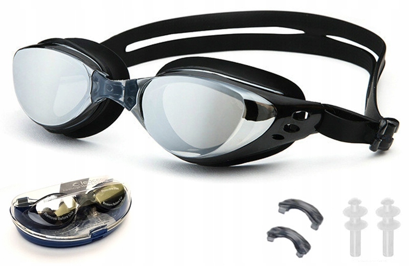 OKULARY PŁYWACKIE na BASEN ANTI-FOG do PŁYWANIA Materiał paska silikon