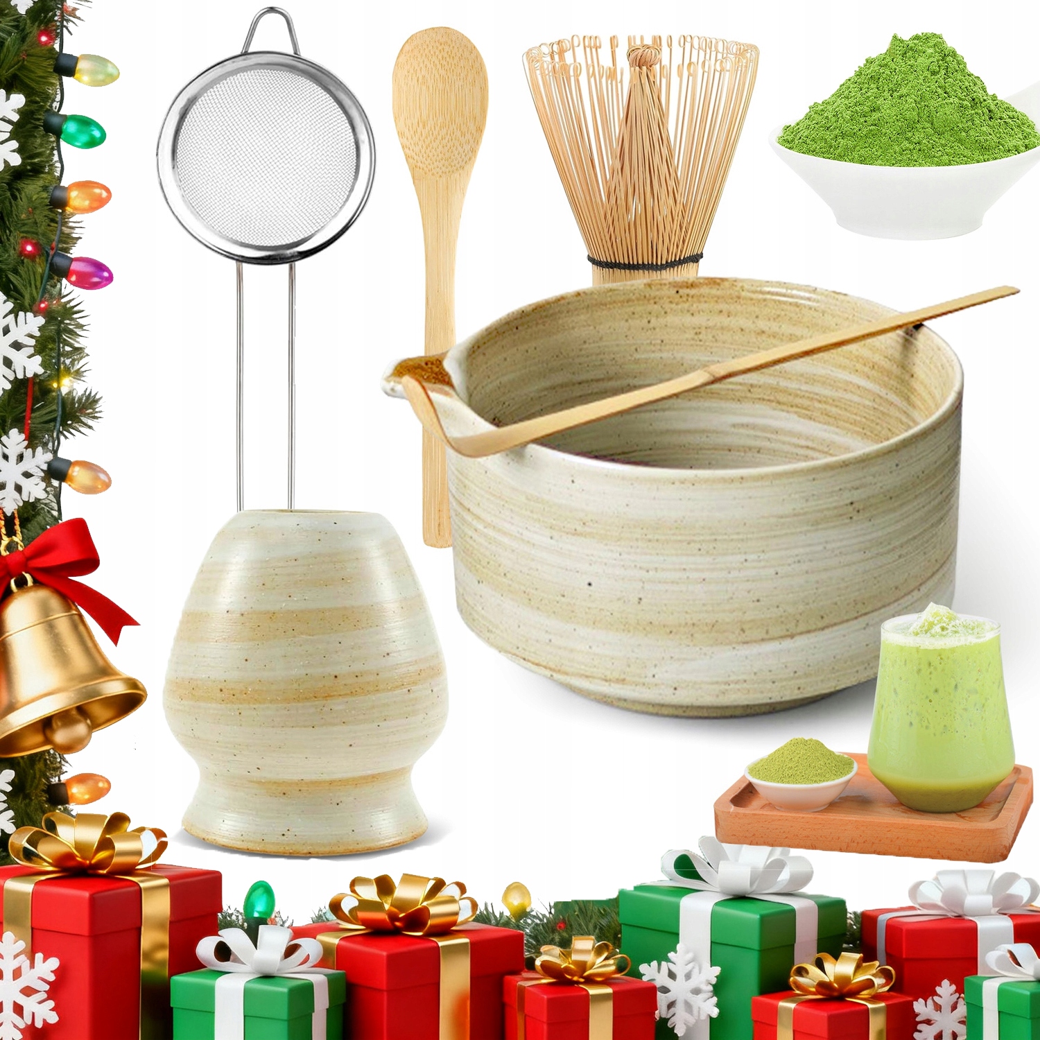 Levně Matcha Sada Obřadní Čaj Japonský Styl Ideální Dárek 6V1