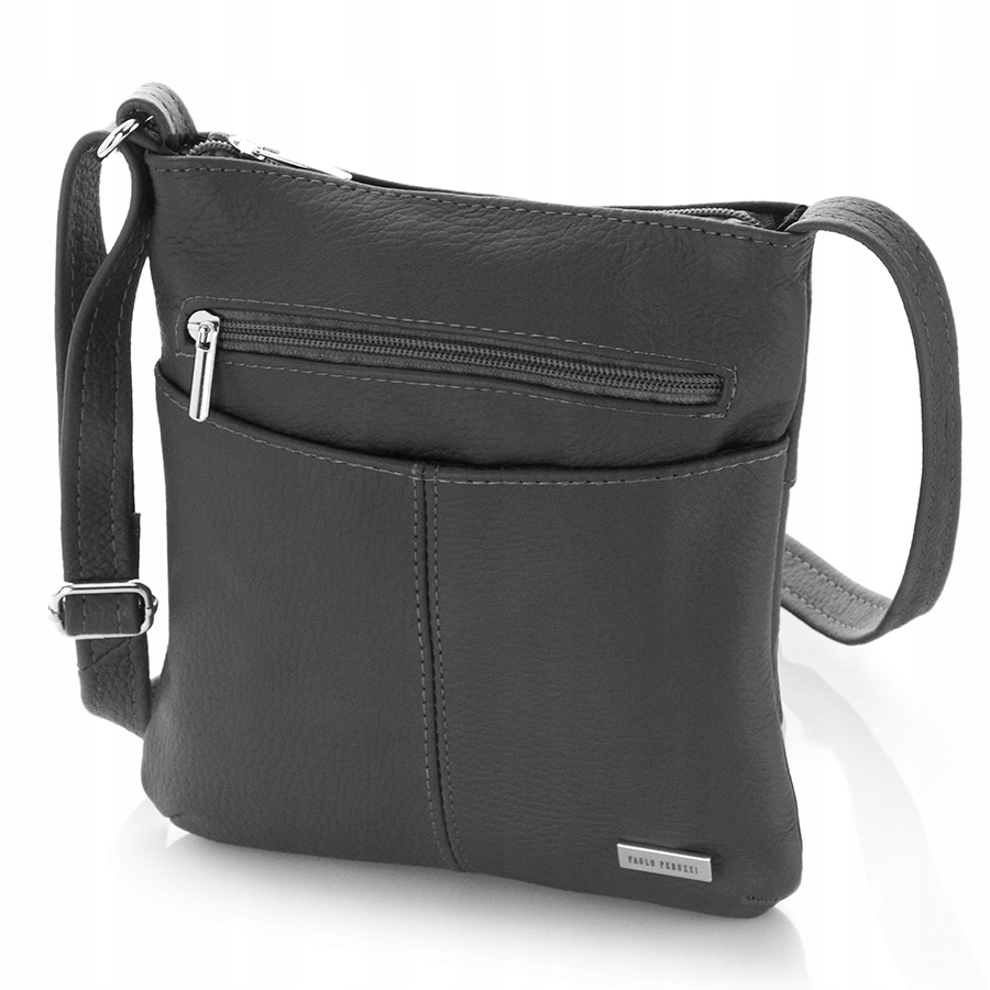 MAŁA SZARA LISTONOSZKA DAMSKA SKÓRA B-17-GR