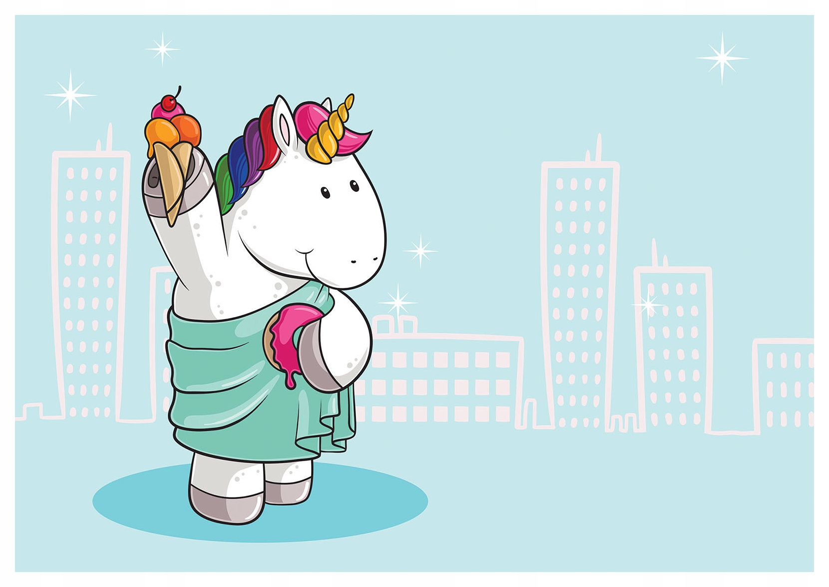 Fototapeta Jednorožec Sladký vinyl do detskej izby 368x280 lepidlo