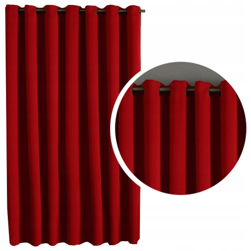 

Gruba Zasłona Blackout 200x250 wys. czerwony