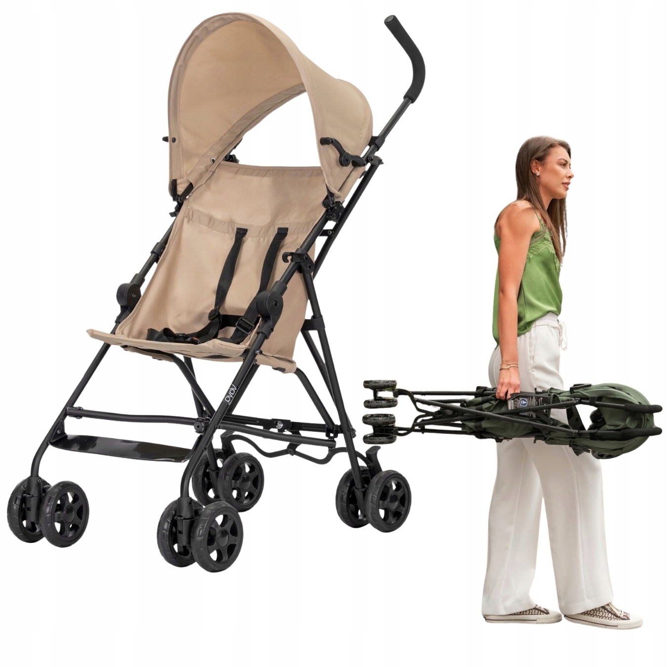 Wózek Parasolka Spacerowy Lekki 4kg Z Daszkiem do 22 kg Lorelli Vaya Beige