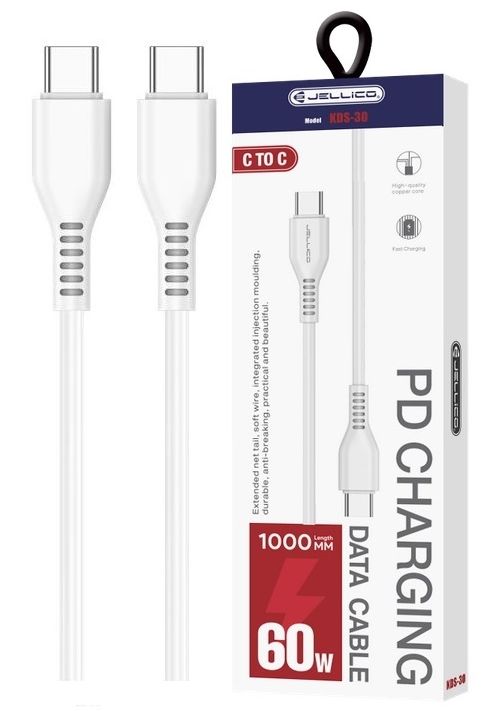 Szybki Kabel 60W PD QC USB - C do USB-C Ładowarki Quick Charge 1m JELLICO