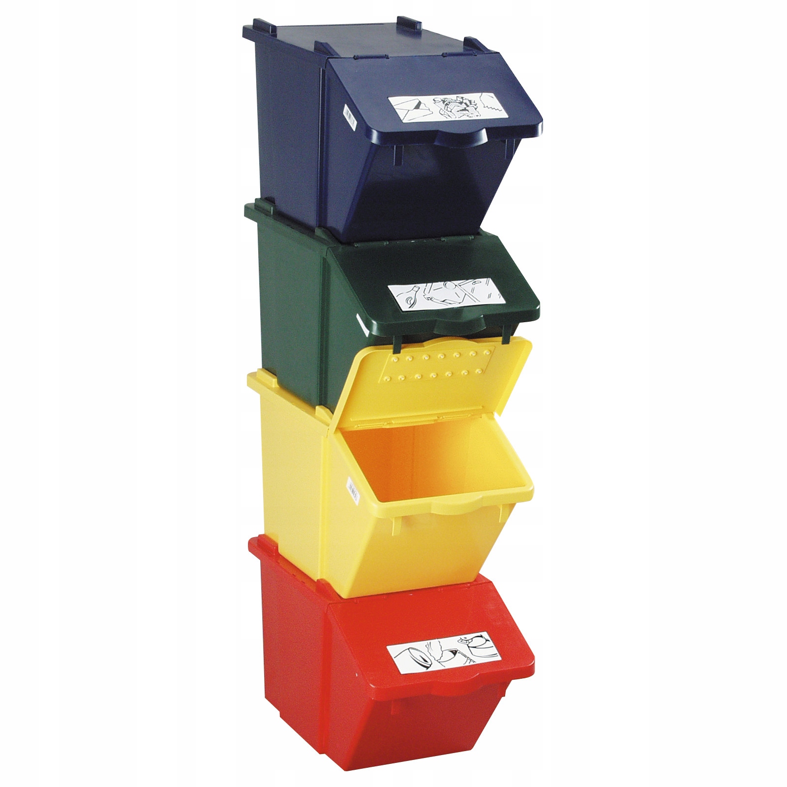 Pojemnik do sortowania odpadów piętrowy - niebieski 45L Przeznaczenie papier