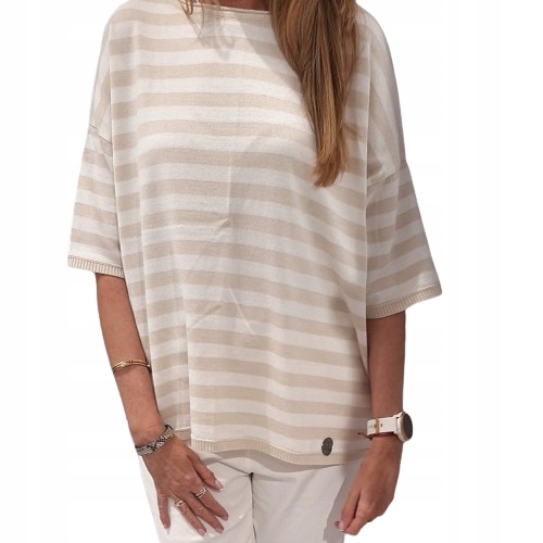 Cocomore Svetrová halenka s pruhy J. Béžová Bílá