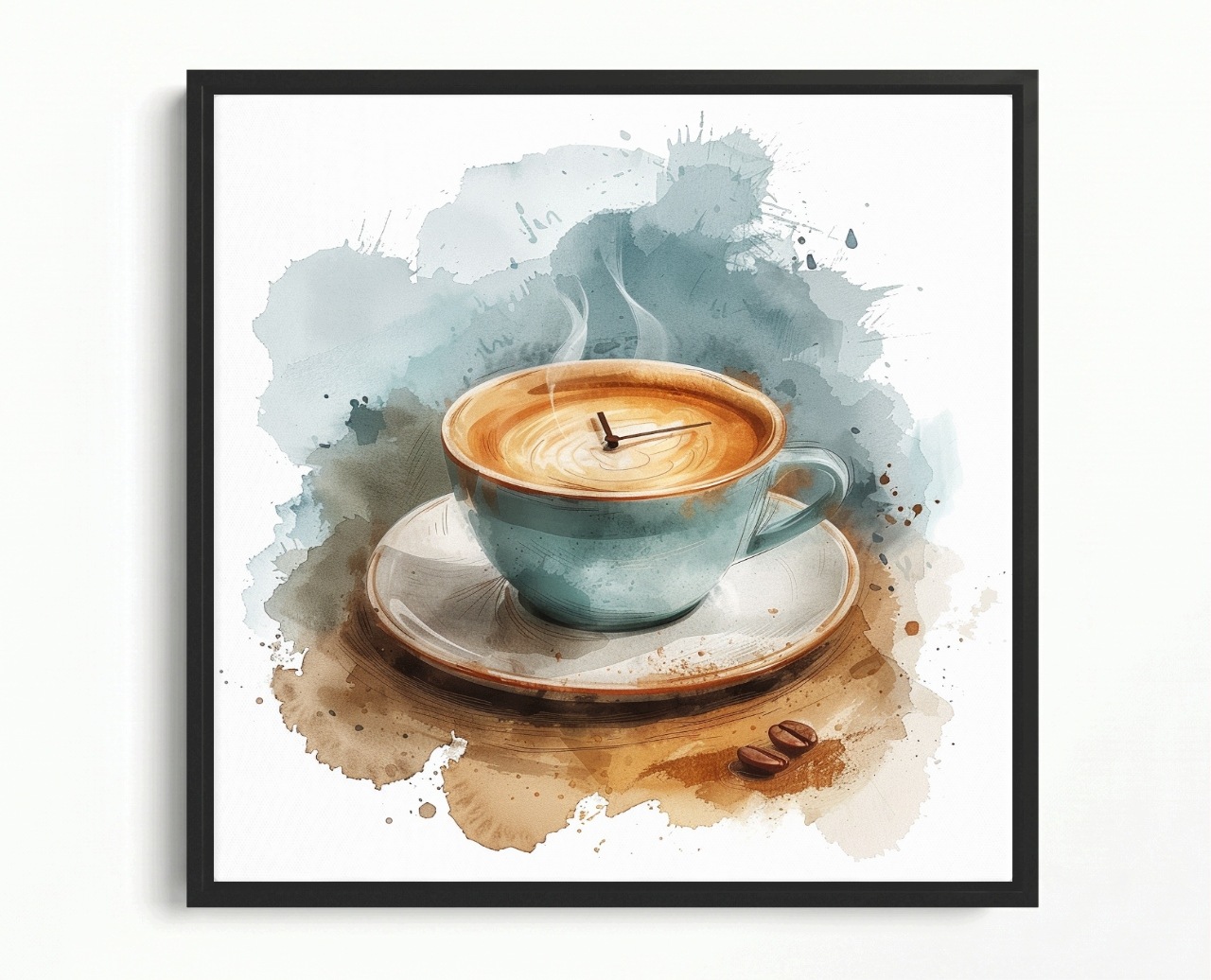 Obraz Rám American Box Grafika Šálka Káva Hodiny Kaviareň Cafe 60x60