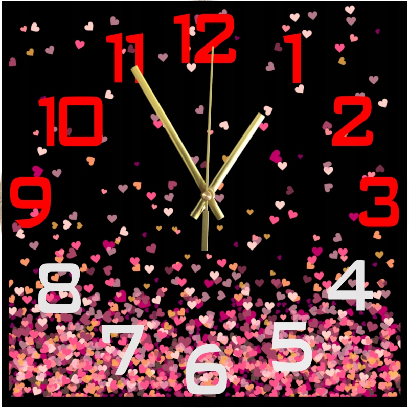 Dekorativní nástěnné hodiny na Dárek k Valentýnu, výročí Crazy Love 45 cm