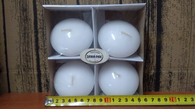 świeca pływająca 4szt. BIAŁA lakier bezbarwny 70/40mm — 5