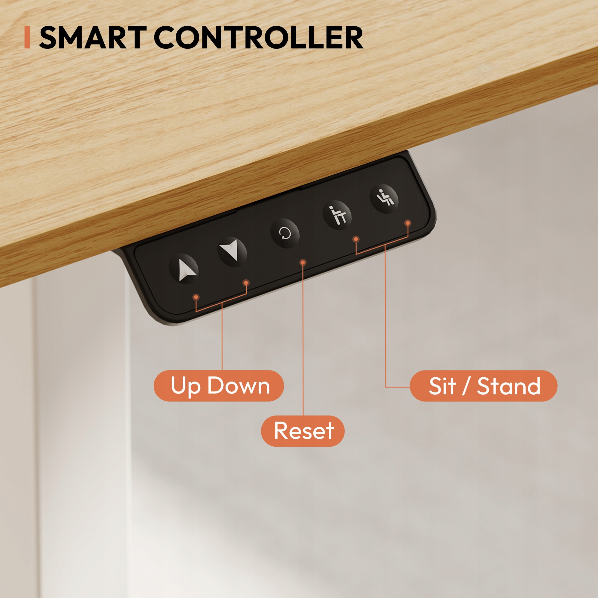 FLEXISPOT Lite 140*60cm Biurko elektryczne z regulacją wysokości, klonowe Marka inna