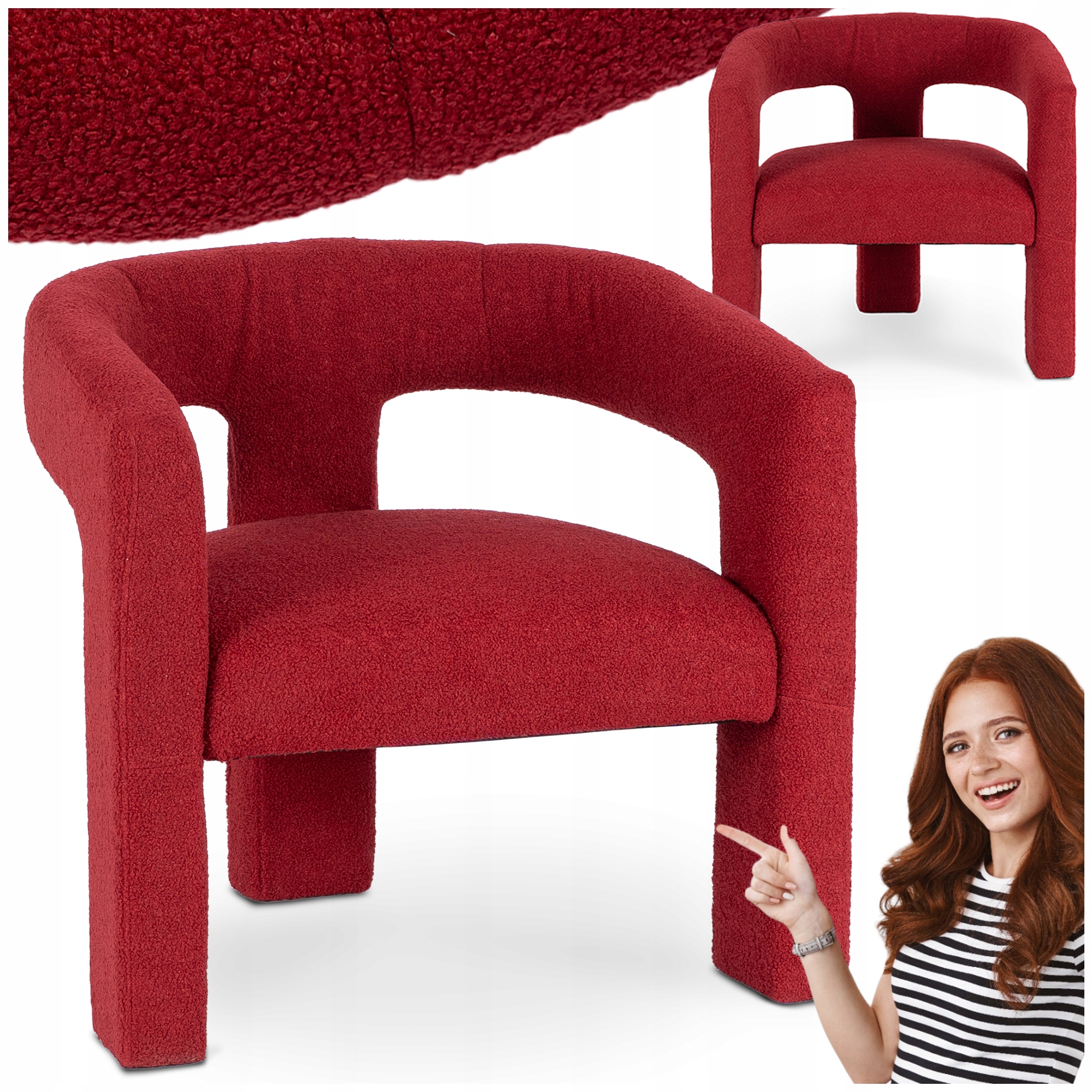 Čalouněné sedací křeslo do toaletního stolku Ložnice Bordová Lille