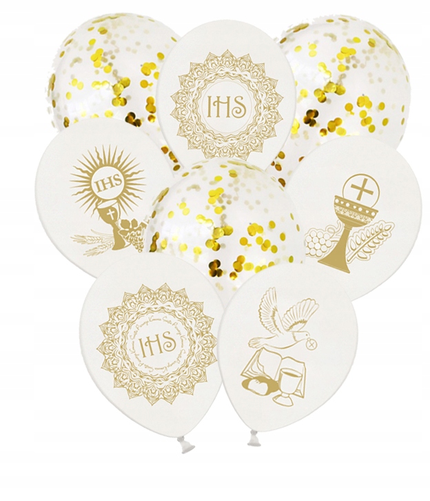 

Zestaw Komunijny Balony z Konfetti Białe 8 szt.