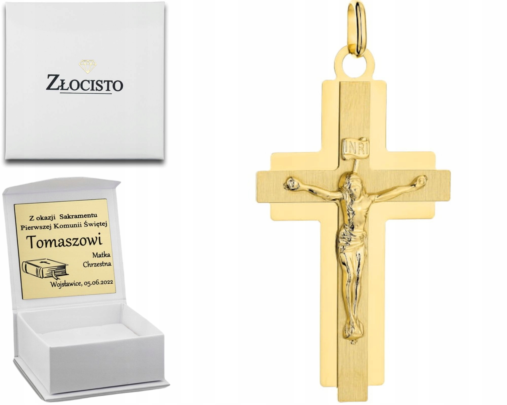 Zlatý Křížek V Lesklé Vazbě S Ježíšem Zlato 585 Jako Dárek