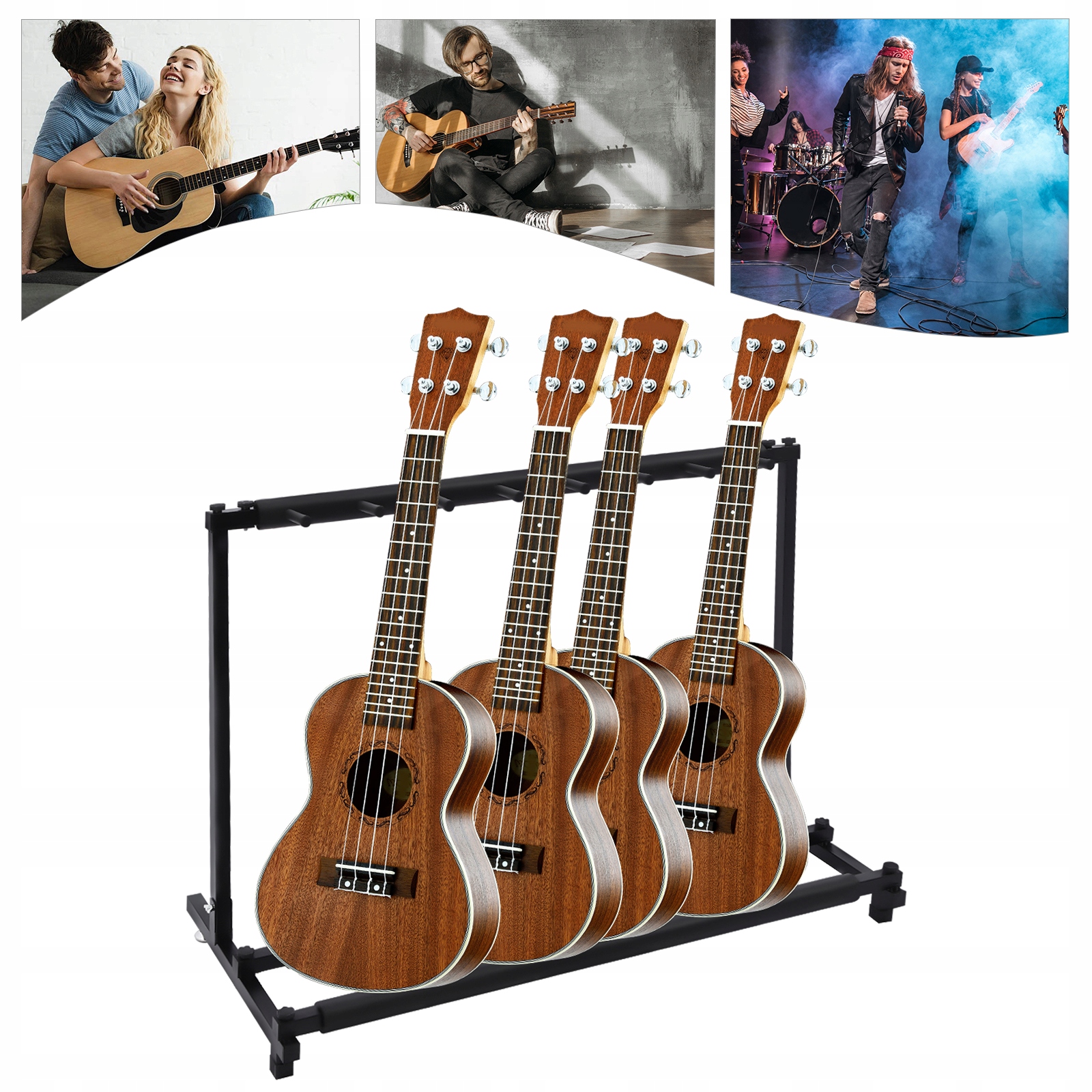 Stojak na gitarę mieszczący 7 gitar 110x46,5x73 cm Marka bez marki