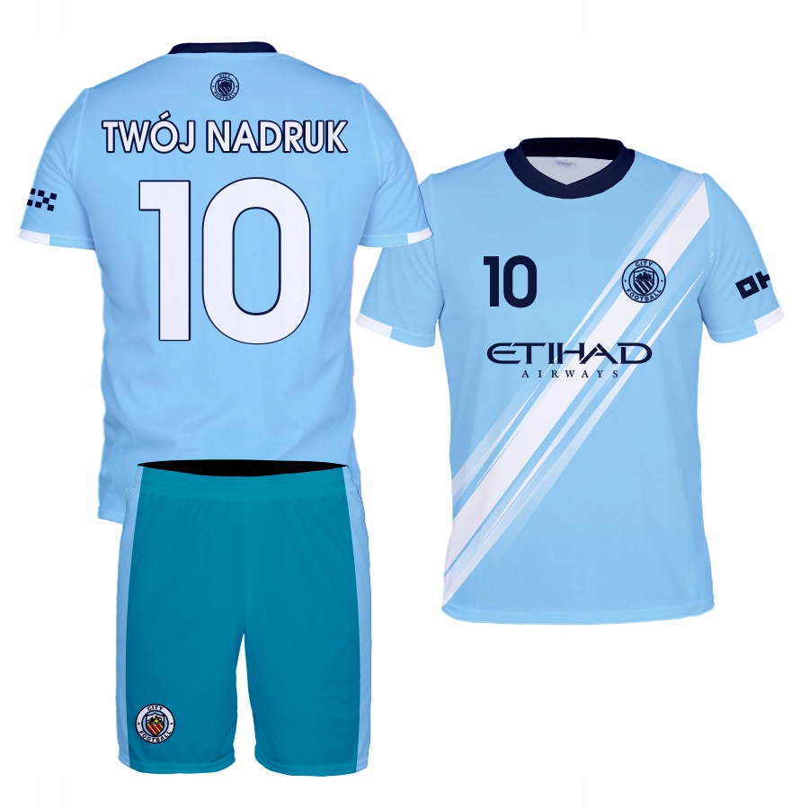 Fotbalové oblečení City tričko kraťasy Vlastní Potisk velikost M-164