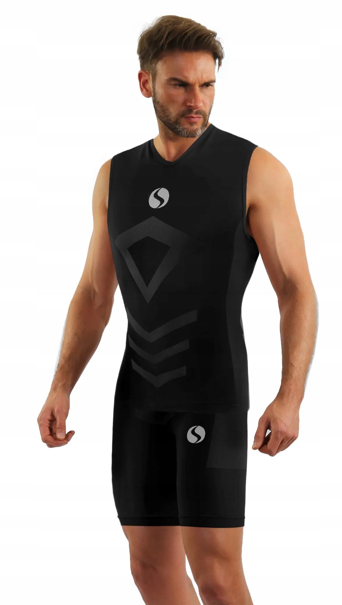 Sesto Senso Pánský komplet Thermo bez rukou. kraťasy CL38 CL41 Černá XXL/3XL