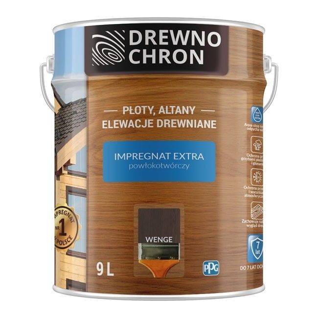 Drewnochron Impregnat do drewna Extra powłokotwórczy 9l Wenge