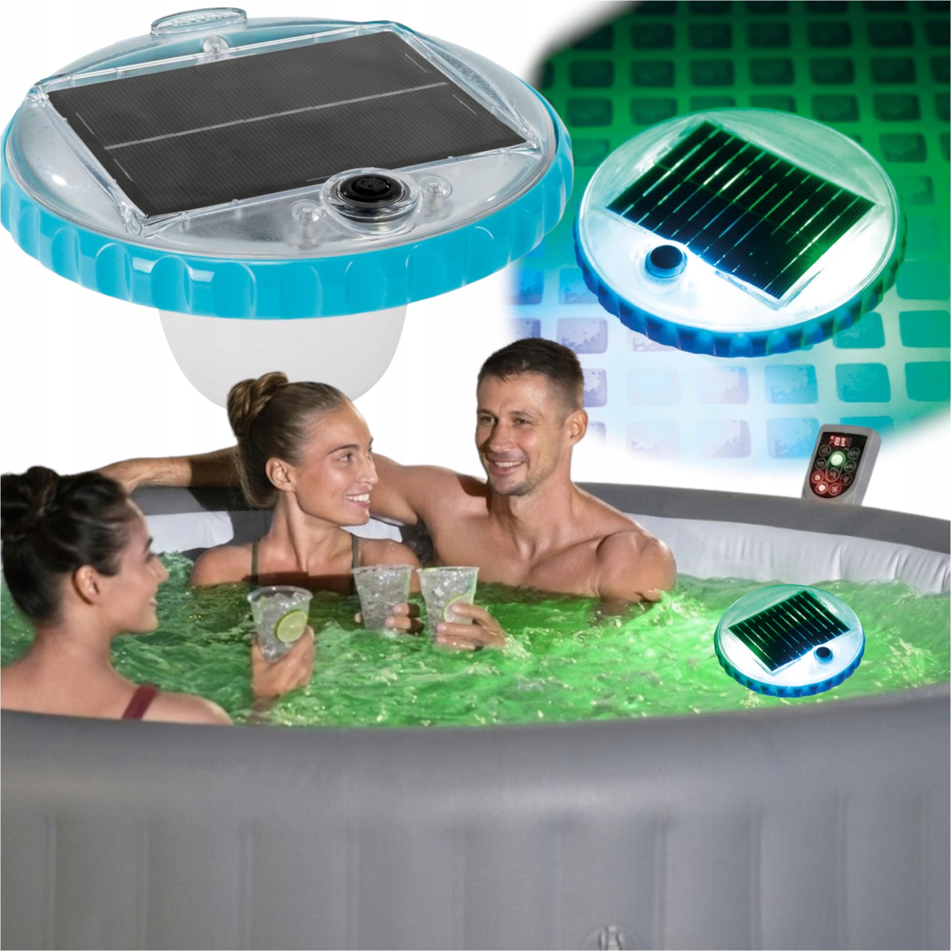 Solarna Lampa Do Jacuzzi I Basenu Wielokolorowy Pływająca Okrągła Led