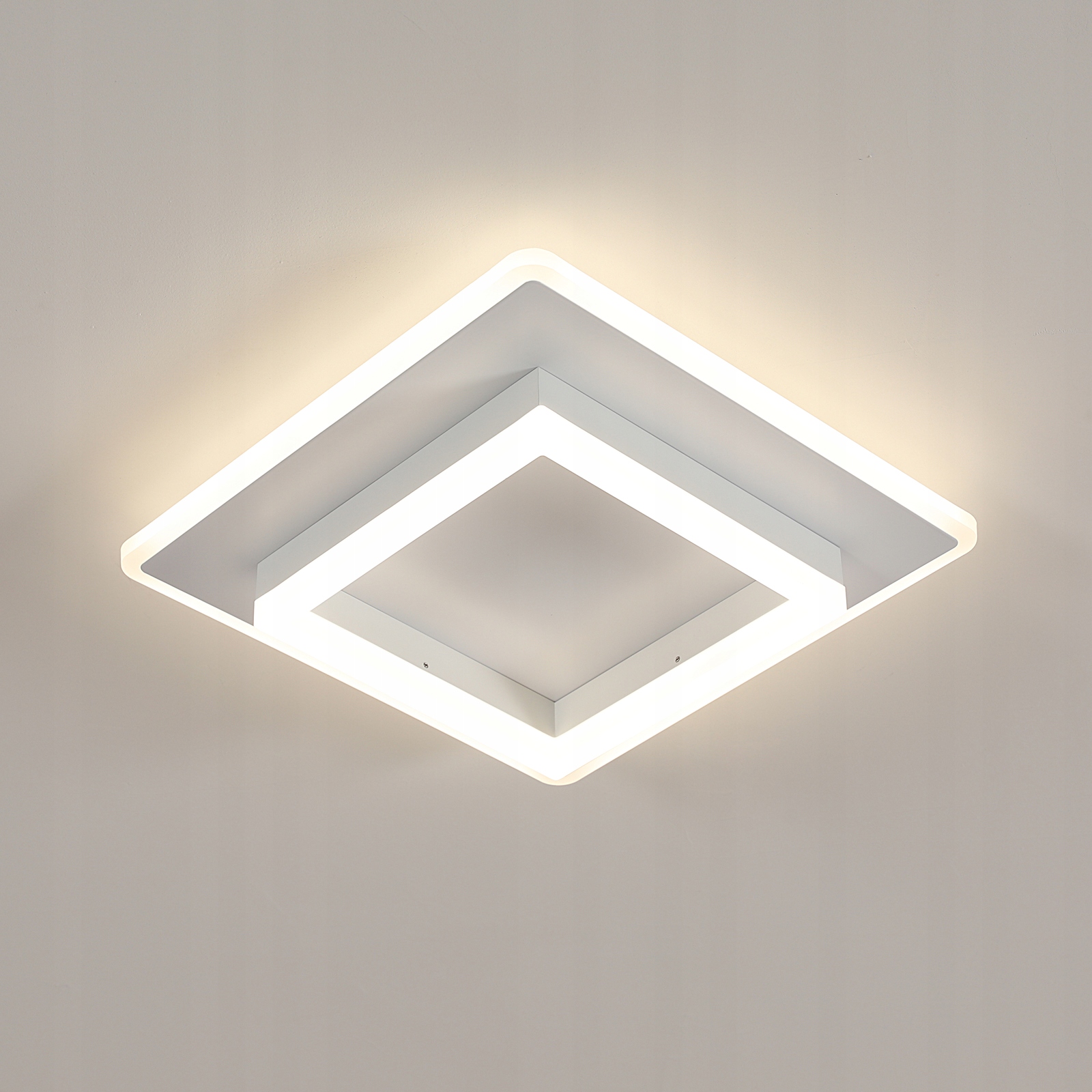 Lampa Sufitowa Plafon Led Kwadrat Biały Natynkowy Nowoczesny 30W 4500K