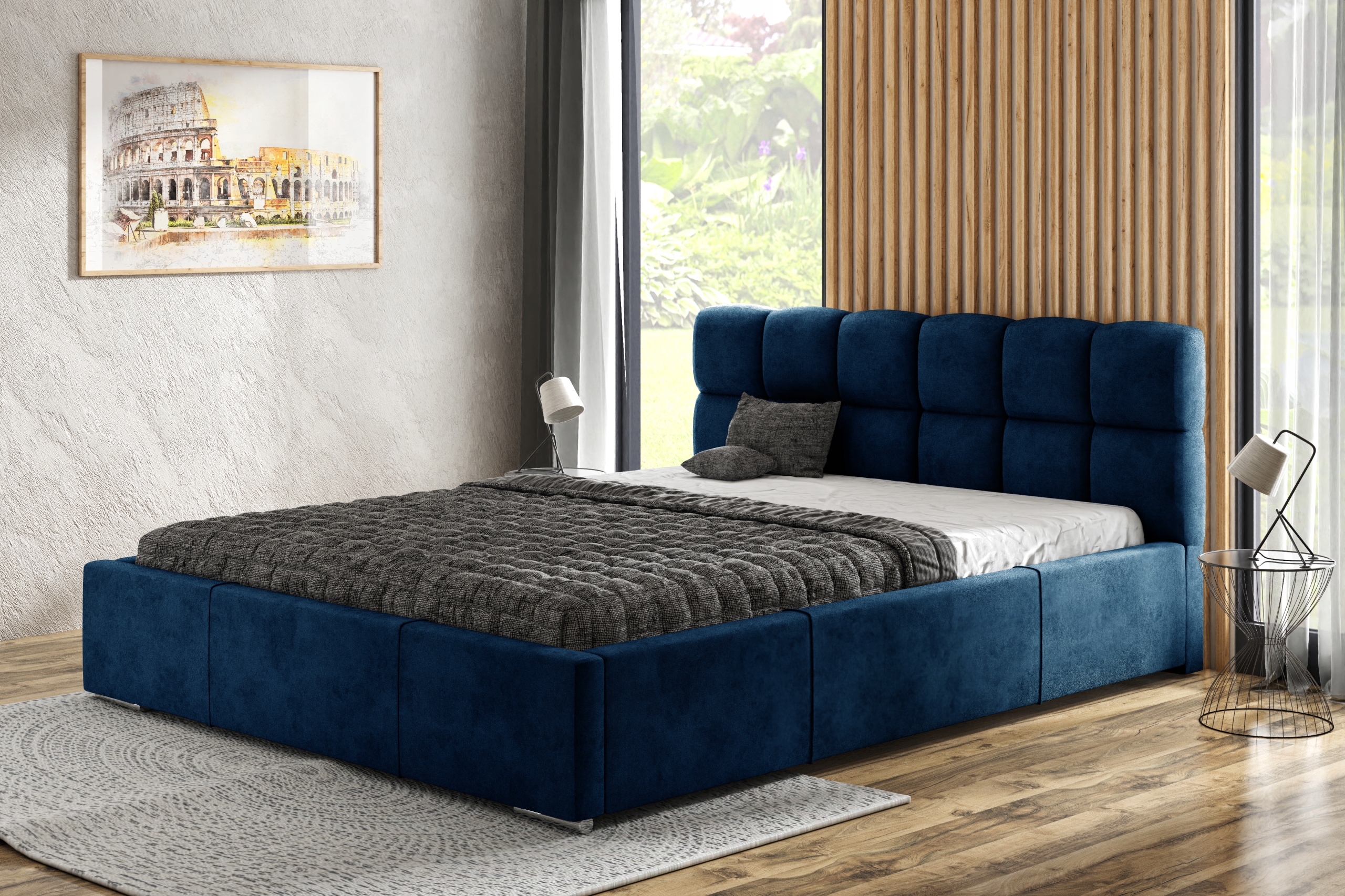 Łóżko tapicerowane 180x200 stelaż, pojemnik, Kod producenta MALTA