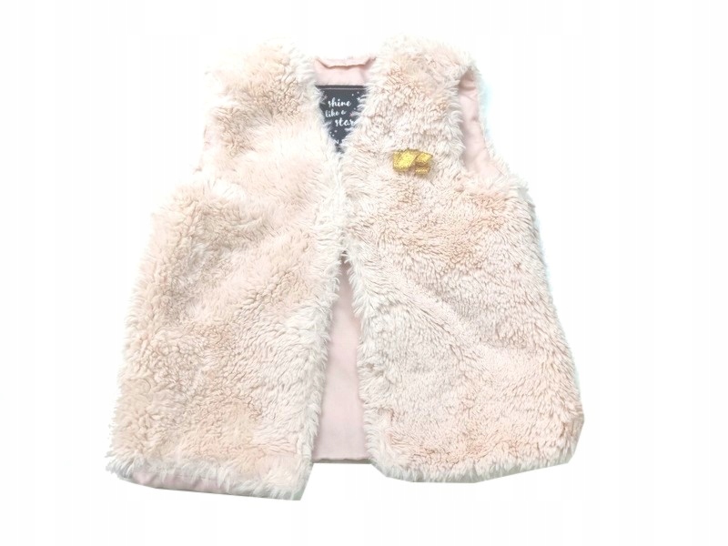 LEMON pudrowa kamizelka bezrękawnik misiowy 80